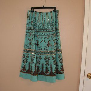 Anthropologie Basil & Maude Beaded Sequin Embellished Skirt Size 10
